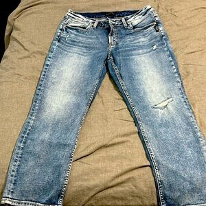 Silver Jeans Elyse Capri Sz 30